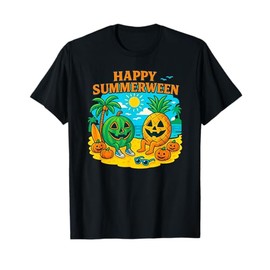 Funny Summerween Cute Watermelon & Pineapple Beach Vibes T-Shirt