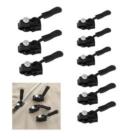 9 Pcs Zip Repair Kit,Zipper Pull Replacement Slider Puller Luggage Zipper Pulls Zippers Sliders Universal Small Instant Zip Fixer Removable Black Zips Head Fastener,for Jacket Coat Bag Jeans Clothes