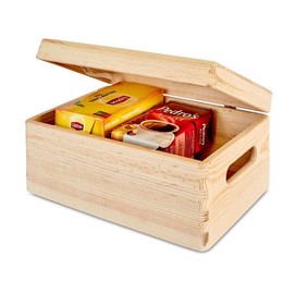 Pinus - Wooden Box with Lid, 30 x 20 x 13.5 cm, Treasure Chest, Craft Case with Hinged Closure, Wooden Box, Storage Box, Pine 315000C