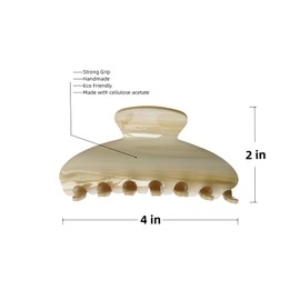 The OideGuiing Durable Acetate Hair Clips - 4-Inch Cherry Red Claw Clips for Fine and Thick Hair (Creme)