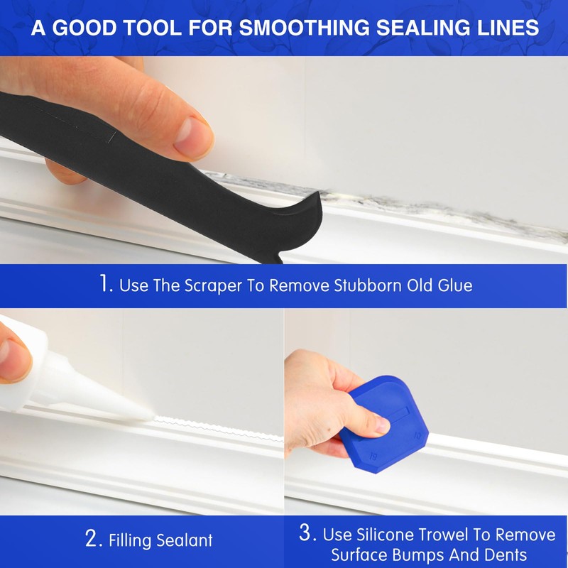 Outus 4 Pieces Silicone Caulking Tool Set Sealant Finishing Grout