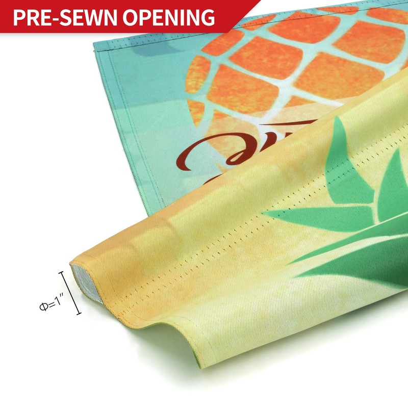 Anley Double Sided Premium Garden Flag, Cartoon Pineapple Welcome Spring