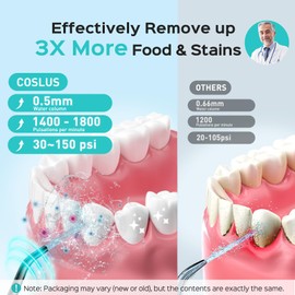 COSLUS COSLUS Water Cordless Flosser for Teeth: 4 Modes Portable 300ML Larger Tank Water Teeth IPX7 Waterproof for Home Travel Black C30(FC5360)