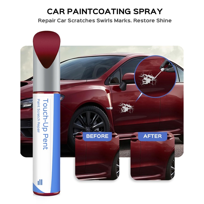 PARTS4EV M1Y Crimson Red Pearl Touch Up Paint Compatible with