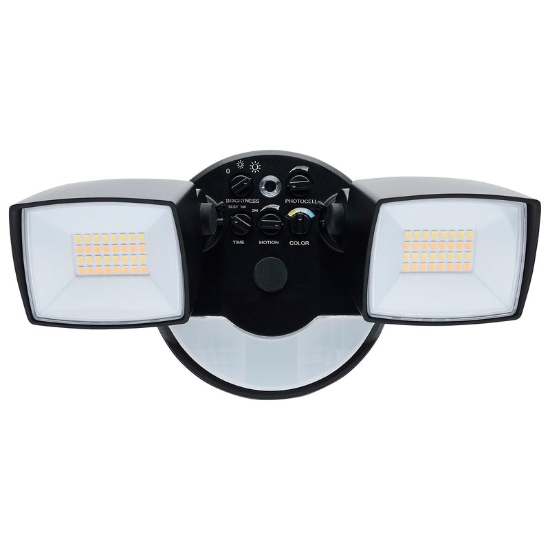 Satco 65-998 LED Dual Head Security Flood Light with PIR