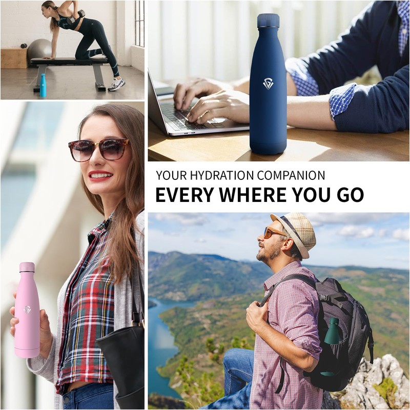 Grsta Thermos Flask, 500 ml Stainless Steel Drinking Bottle, BPA-Free,