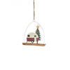 Shoeless Joe Metal Caravan and Christmas Tree Driftwood Hanger Decoration