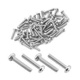 MroMax M2 x 10 mm Tornillos para máquina Pan Phillips Cabeza Cruzada Tornillo Tornillos de fijación de acero inoxidable 304 Pernos de sujeción de acero inoxidable gris plateado 60 piezas