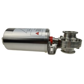 JOWIN Stainless Steel Pneumatic 1.5" Tri Clamp Sanitary Air-Driven On/Off Butterfly Valve Silicone Sealing SS304