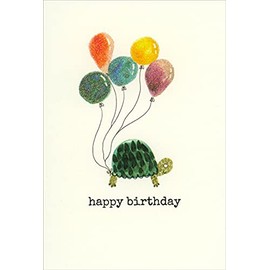 Pictura Turtle and Balloons Belated Birthday Card