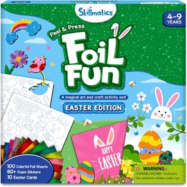 Skillmatics Foil Fun - Easter Cards, No Mess Art for Kids, Easter Basket Stuffers, Craft Kits, DIY Creative Party Activity, Gifts for Girls & Boys Ages 4, 5, 6, 7, 8, 9
