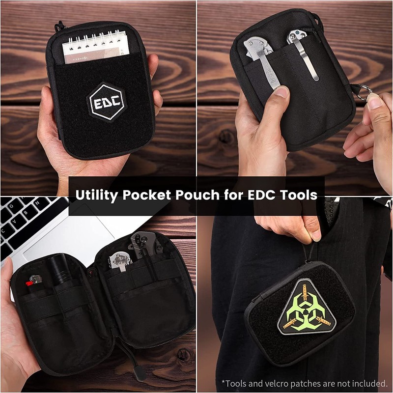 EDC Pouch Pocket Organizer,Small Pocket Pouch with Velcro Surface for