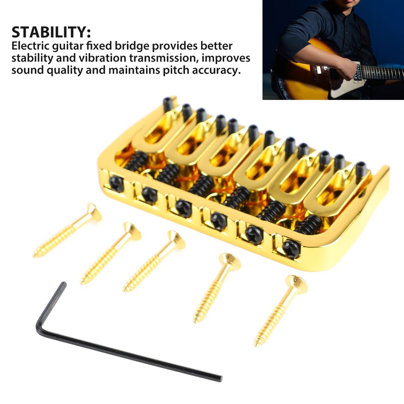 Electric Guitar Fixed Bridge Metal Adjustable Professional Guitar Fixed Bridge