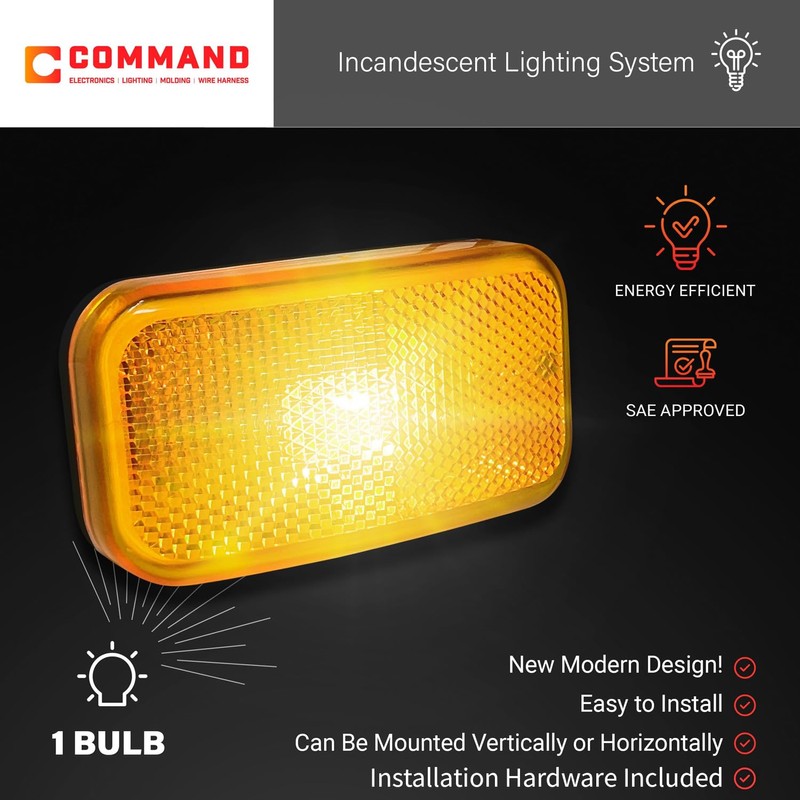 Command Electronics OEM 12V Modern Incandescent RV & Trailer Clearance