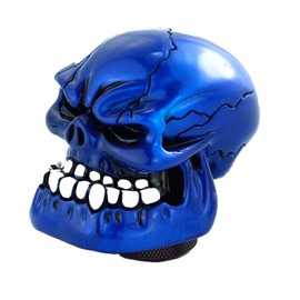 Bashineng Skull Shift Knob Handle Transmission Gear Stick Shifter Head Universal Shifting Lever Fit Most Manual Automatic Cars Truck SUV Vehicle (Blue)