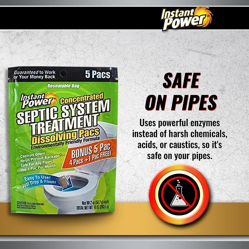 Instant Power Septic System Treatment Dissolving Pacs - Septic Tank