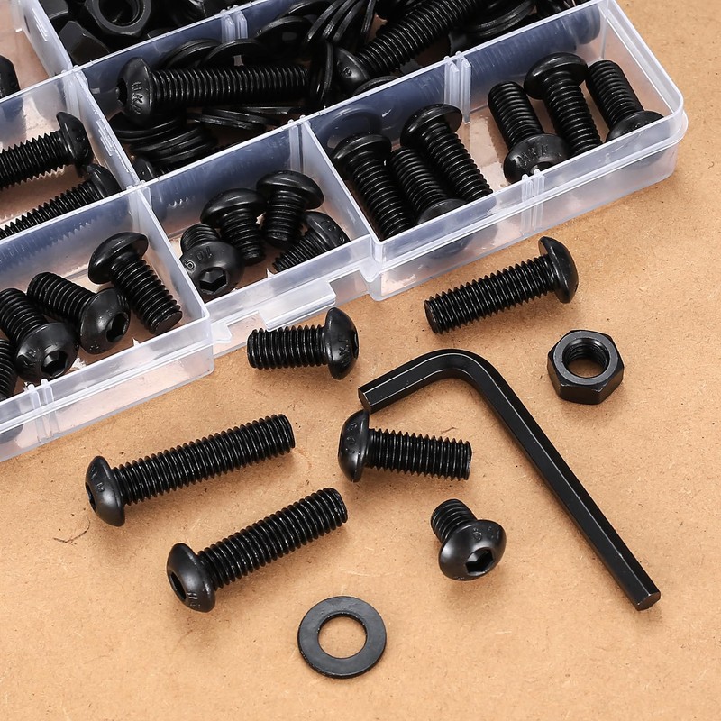 115 Pcs M8 Screws Assortment Kit, Metric Nuts and Bolts