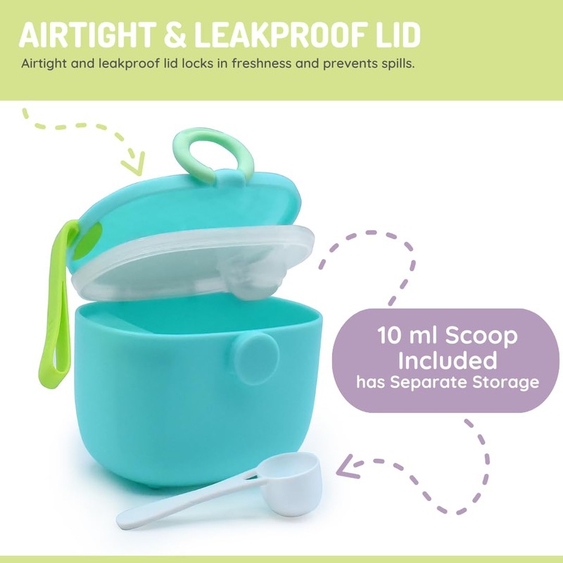 melii Baby Formula Storage Container with Integrated Scoop, Airtight, Leakproof,