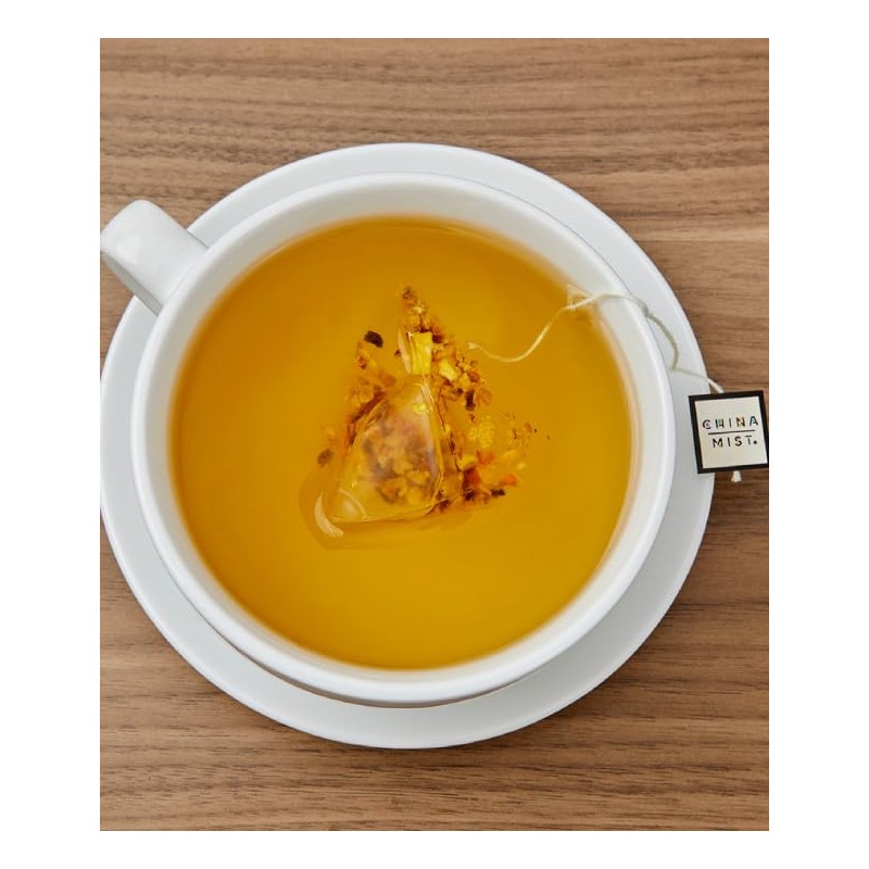 China Mist Full Leaf Tea Sachets, Ginger Turmeric Organic Herbal