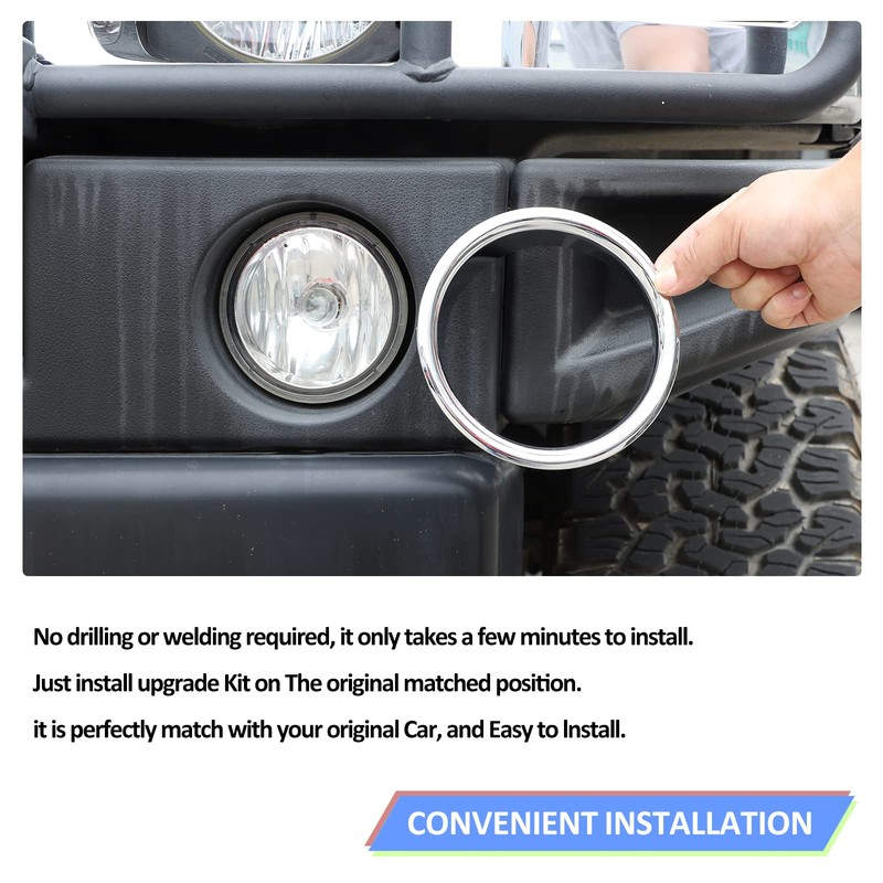 Qiosreui Front Fog Light Lamp Cover Ring for Hummer H2