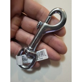 Unbranded 4 1/8" snap hook with 5/8" swivel eye. malleable iron.securing gates. latches