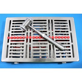 New Premium German Grade Sinus Lift Osteotomes Kit Straight Off Set Concave Mead Mallet Cassette Dental-A