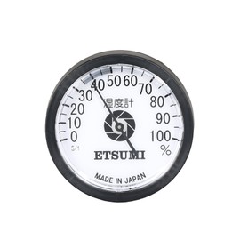 Etsumi VE-5366 Camera Storage Hygrometer, Analog Hygrometer, Lens Aperture Blade Design, Transparent Tape Attached Inside Storage Box, Indoor Use, Made in Japan