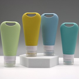 Cream Travel Shampoo Bottle Swimming Pool Ring Silicone Empty Bottle 90ml - Gray / 크림 여행용 샴푸통 수영장 고리형실리콘공병 90ml - 회색
