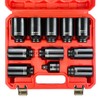 WETT 1/2" Drive Deep Large Impact Socket Set, 11-Piece Spindle