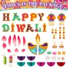 Konsait 56 Pieces Diwali Decorations Set, 3D Diya Lamp Happy