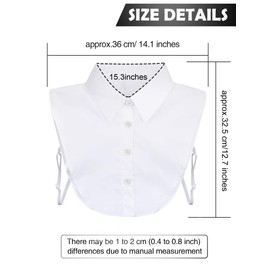 Syhood 4 Pcs Fake Collar Detachable False Dickey Collar Half Shirts Round for Women Outfits(Cotton,Denim Fabric,White,Black,Blue,Light Blue)