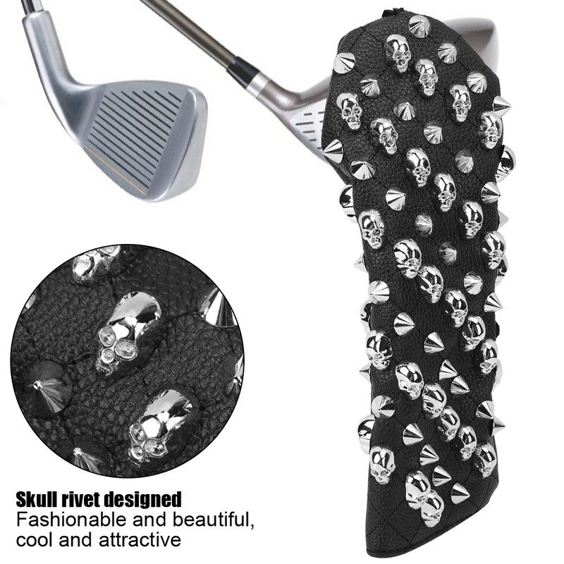 PU Waterproof Golf Putter Cover Club Protection Headcover Supplies Skull