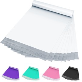 Poly Mailers 10x13 Inch 100 Pack, Self-Sealing Shipping Bags for Small Business, White, Waterproof & Thick