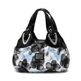 DIRRONA Elegant Women's Handbag Shoulder Bag Large Capacity Tote Bag Lightweight Travel Bags Waterproof PU Leather Women Shoulder Bag Flower Bag Black A, black A, Elegant