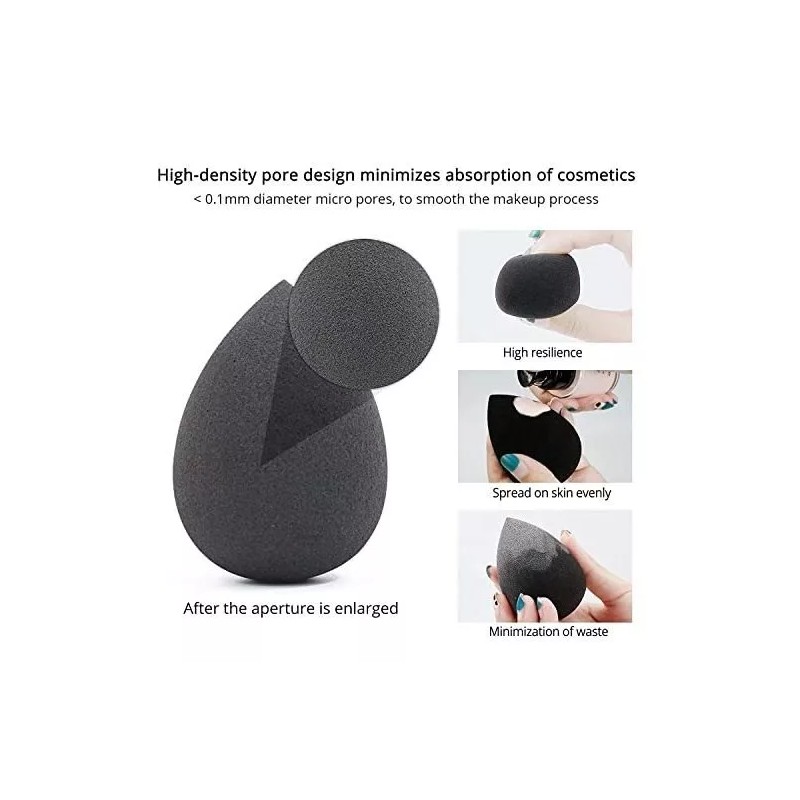 Beakey Esponjas Para Difuminar Mezclar Maquillaje 5 Piezas Negro