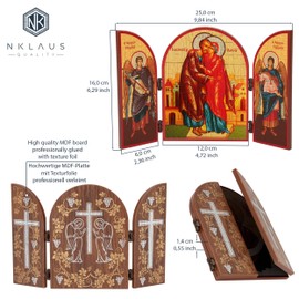 NKlaus Saint Joachim and Anna Icon Triptych Wooden 25 x 16 cm Christian 13873