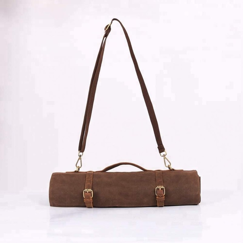JDGHGB Chef Knife Roll Bag,Waxed Canvas Knife Bags with 10