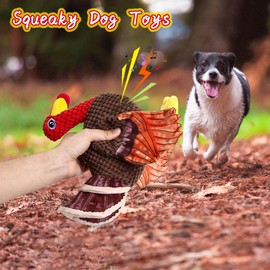 PUHOHUN Thanksgiving Turkey Dog Toys for Dogs - Christmas Dog Toy for Medium Small Breeds Dogs (Brown)