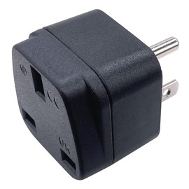 UK/KSA/UAE/Singapore to US/Canada Plug Adaptor, 3-pin UK Plug Convert to 3-pin United State/Canada Socket with Safety Shutter (3 Pieces)