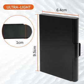 Senbaler Pack of 4 Slim Business Card Holder for Men and Women, Aluminium Business Card Box, Credit Card Organiser, Professional Business Card Holder, Black + Gold