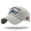WHITE FANG CA225 Men's Vintage Damaged Cap Shark Shark Funny