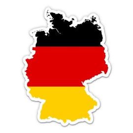 Germany Flag German Country Shape - 8" Vinyl Sticker - for Car Laptop I-Pad - Waterproof Decal