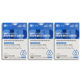Chong Kun Dang Blood Circulation Health Project 365 Supercritical Altige Omega 3 1100mg x 60 capsules, 3 boxes, 6 months / 종근당 혈행 건강프로젝트365 초임계 알티지 오메가3 1100mg x 60캡슐 3박스 6개월