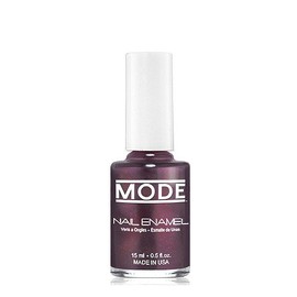 MODE Nail Enamel Shade #141 Spiced Dark Plum with Shimmery Pearl - Long Wear, High Gloss, Chip Resistant, No Cruelty Vegan Salon Nail Polish Made in the Beautiful USA, 0.50 fl oz