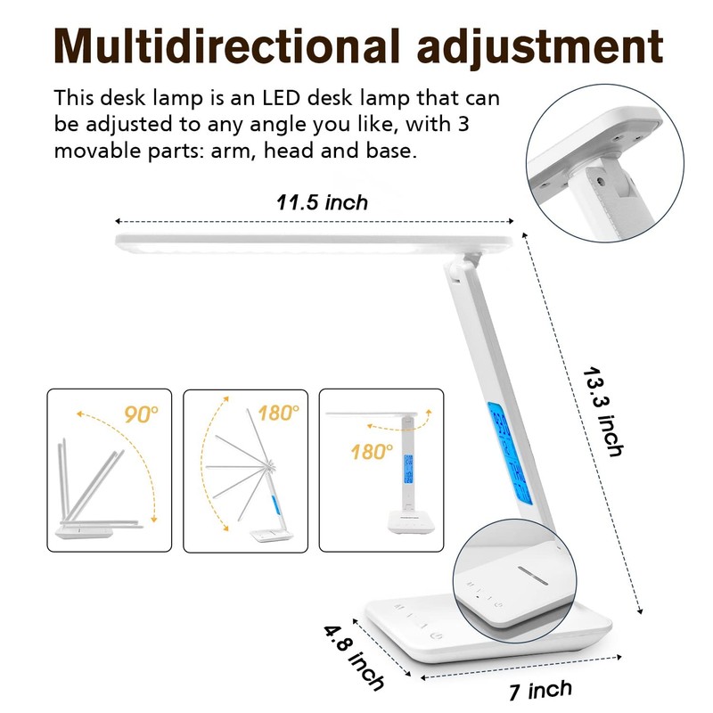 LAOPAO Desk Lamp with 10W Wireless Charging and USB Charging
