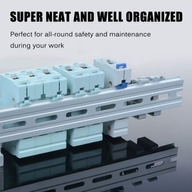 VAMRONE 12 Piece Aluminum DIN Rails, 8 Inches Long, 35mm Wide, 7.5mm High, Top Hat Slotted DIN Rail with RoHS, Extra Premium Screws Included for Hardware Components Mounting