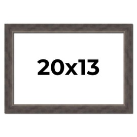 Poster Palooza 20x13 Frame Brushed Silver Grey Baroness Solid Wood Picture Frame | 1.625 Inch Moulding Width | with UV Acrylic Plexiglass, Foam Board Backing & Hanging Hardware Included