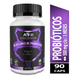 60 Billones De Probióticos/prebióticos 90 Cáps 9 Cepas A4h Sabor Sin Sabor