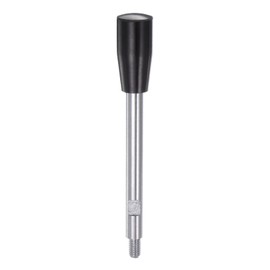 sourcing map Clamps Handgrips M6 Thread 115 mm (4.5 Inch) Length Chrome Coated Rotating Crank Handle Handles Hand Wheel Screw Handle for Lathe