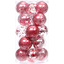 Sea Team 100 mm / 3.94 inch Fine Decorative Item with Paintings and Sparkling Christmas Tree Decorations, Themed Bauble Set, 16 Pieces